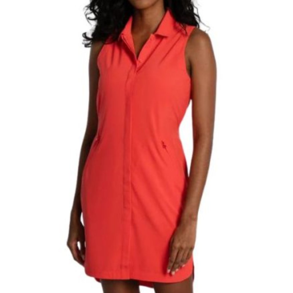 Lol Olivie Stretch Red Sleeveless Shirt Dress